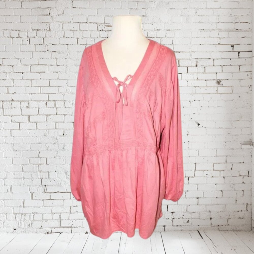 Romans Lace Trim Boho Style Pullover Shirt Tunic